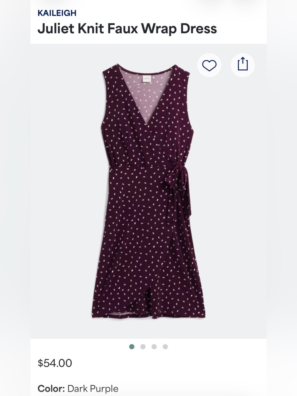 Kaileigh Plum Dress with White Geometric Print
